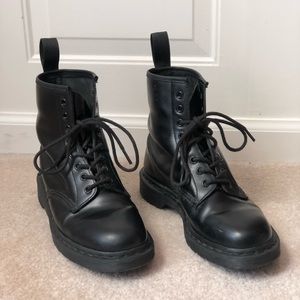 Doc Martens 1460 Mono Smooth Leather Lace Up Boots